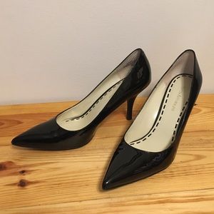 Enzo Angiolini black patent leather heels